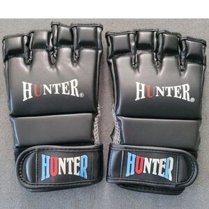New Hunter MMA Boxing Training Gloves Mixed Martial Arts Gym Sparring Black M